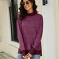 Heathered Slit High-Low Long Sleeve Top