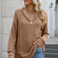 Exposed Seam V-Neck Long Sleeve T-Shirt