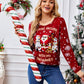 Christmas Pattern Round Neck Long Sleeve Sweater