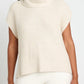 Slit Turtleneck Cap Sleeve Sweater