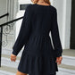 V-Neck Long Sleeve Mini Dress