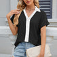 Eyelet Johnny Collar Short Sleeve T-Shirt