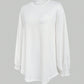 Smocked Cuff Round Neck Long Sleeve T-Shirt