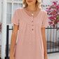 Eyelet Quarter Button Short Sleeve T-Shirt