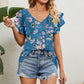 V-Neck Short Sleeve Blouse