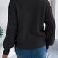 LOVE Heart Round Neck Dropped Shoulder Sweater