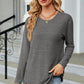 Decorative Button Round Neck T-Shirt