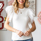 Polka Dot Flutter Sleeve Top