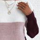 Color Block Boat Neck Sweater