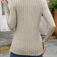 Decorative Button Round Neck Long Sleeve T-Shirt