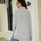 Heathered Slit High-Low Long Sleeve Top