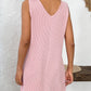 Texture Pocketed V-Neck Tank Dress