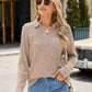 Ribbed Johnny Collar Long Sleeve T-Shirt