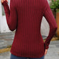 Decorative Button Round Neck Long Sleeve T-Shirt