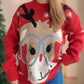 Reindeer Round Neck Dropped Shoulder Sweater