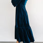 V-Neck Long Sleeve Midi Velvet Dress