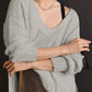 V-Neck Dropped Shoulder Sweater