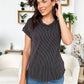 Textured V-Neck Short Sleeve Top