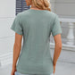 Eyelet Surplice Short Sleeve T-Shirt