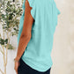 Ruffled Notched Cap Sleeve T-Shirt