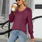 V-Neck Lantern Sleeve T-Shirt