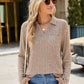 Ribbed Johnny Collar Long Sleeve T-Shirt