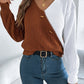 Two-Tone V-Neck Long Sleeve Sweater