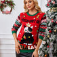 Christmas Element Round Neck Long Sleeve Sweater