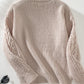 Cable-Knit Mock Neck Long Sleeve Sweater