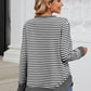 Striped Round Neck Long Sleeve Sweatshirt