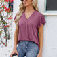 V-Neck Flutter Sleeve T-Shirt