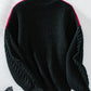 Contrast Round Neck Long Sleeve Sweater