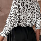 Leopard Boat Neck Long Sleeve Knit Top