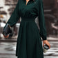 Smocked Johnny Collar Long Sleeve Dress