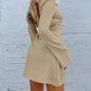 Backless Round Neck Long Sleeve Mini Dress