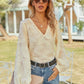 V-Neck Long Sleeve Blouse