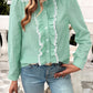 Textured Lace Detail Long Sleeve Shirt