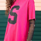 Letter Graphic Round Neck Half Sleeve T-Shirt