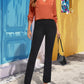 Notched Neck Long Sleeve Top