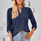 Notched Roll-Tab Sleeve T-Shirt