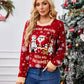 Christmas Pattern Round Neck Long Sleeve Sweater