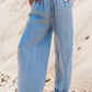 Drawstring Wide Leg Jeans