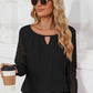 Cutout Round Neck Long Sleeve T-Shirt