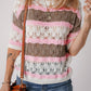 Color Block Round Neck Knit Top