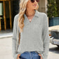 Ribbed Johnny Collar Long Sleeve T-Shirt