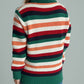 Contrast Stripes Turtleneck Long Sleeve Sweater