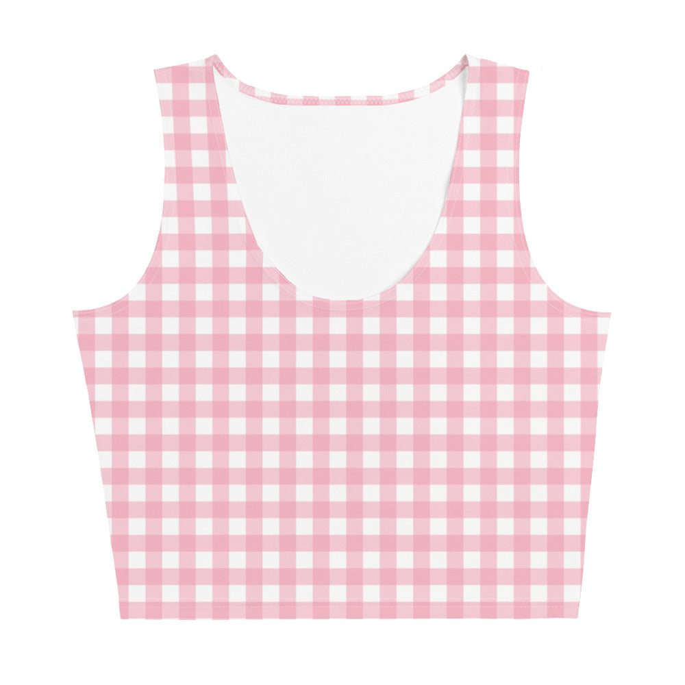 Pink Checkered Crop Top