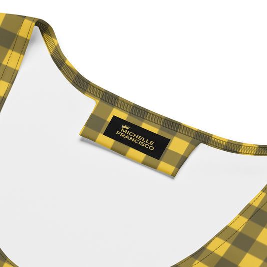 Yellow Checkered Crop Top