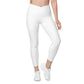 White Crossover Leggings with Pockets