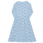 Pattens Blue MF Logo Long Sleeve Midi Dress